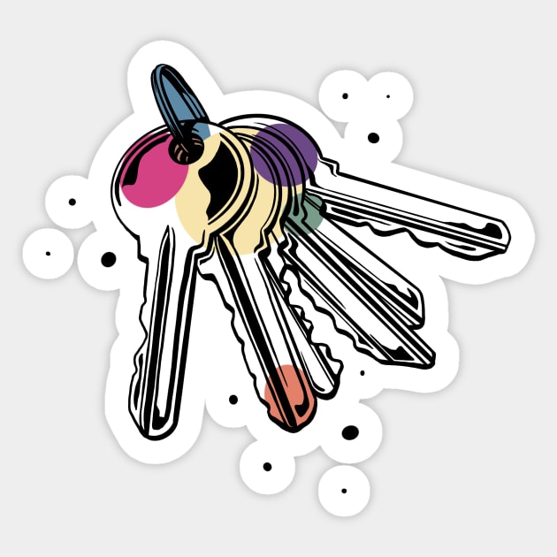 Keys Sticker by trippyart